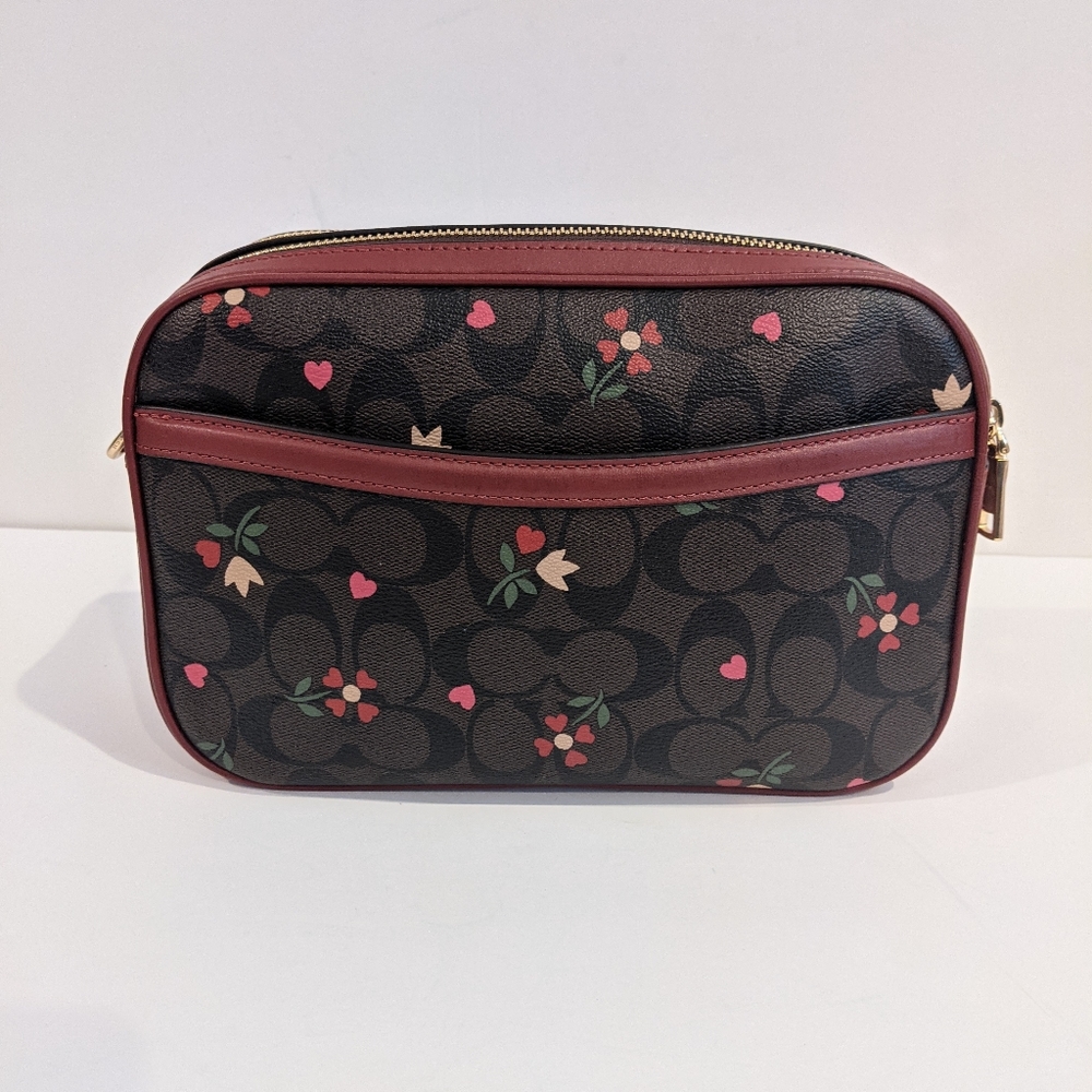 Coach Jes Crossbody In Signature Canvas With Heart Pe… Gem